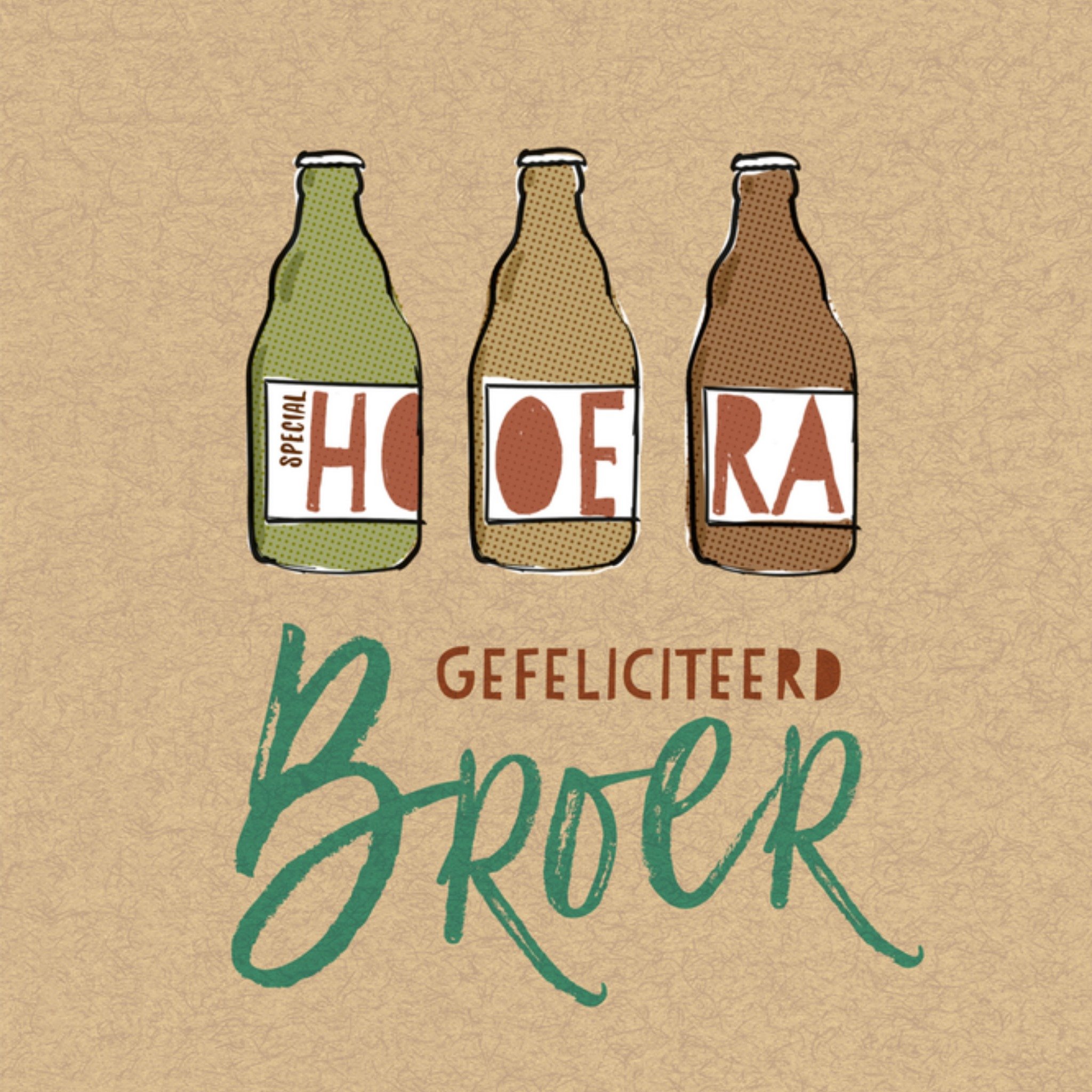 Felicitatiekaart biertjes broer Vierkante Kaart Paperclip