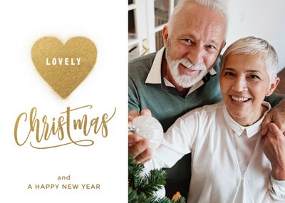Luckz | Kerstkaart | Met foto | Goud | Hartje