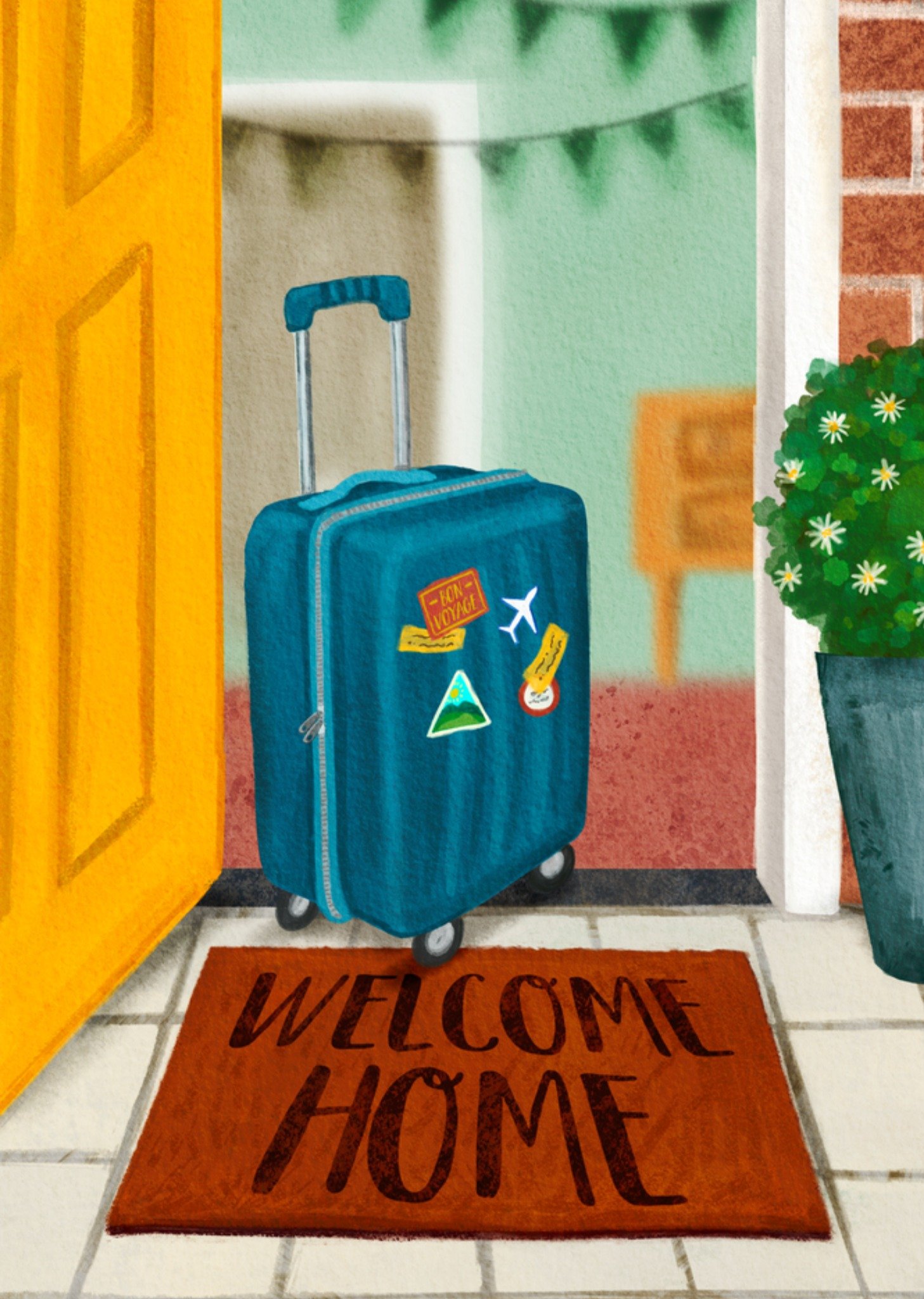 Vakantie kaart Welkom thuis Kaart Petit Konijn