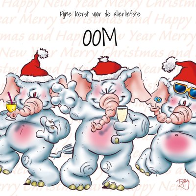 Doodles | Kerstkaart | oom | olifant