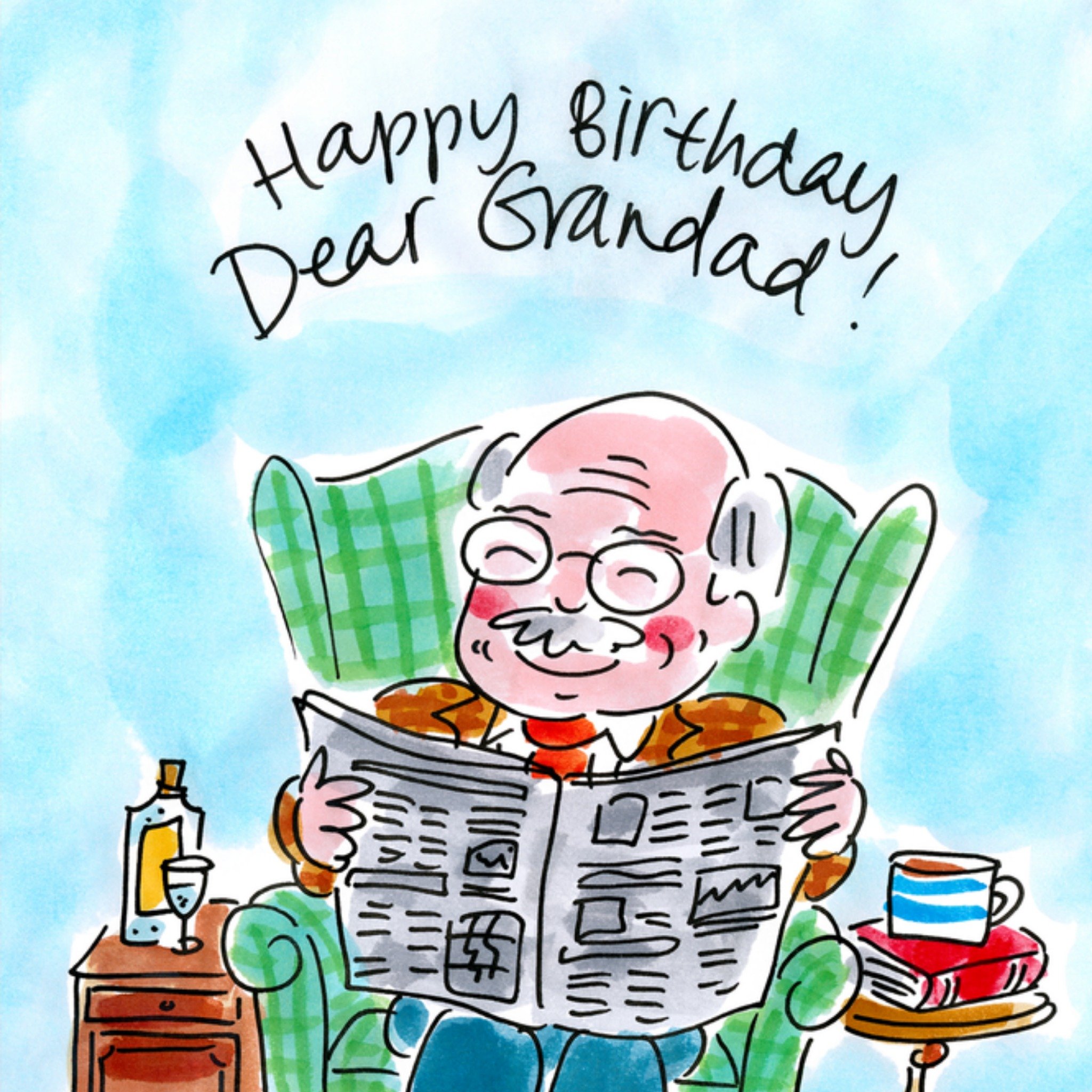 Blond Amsterdam Verjaardagskaart Dear Grandad Vierkant