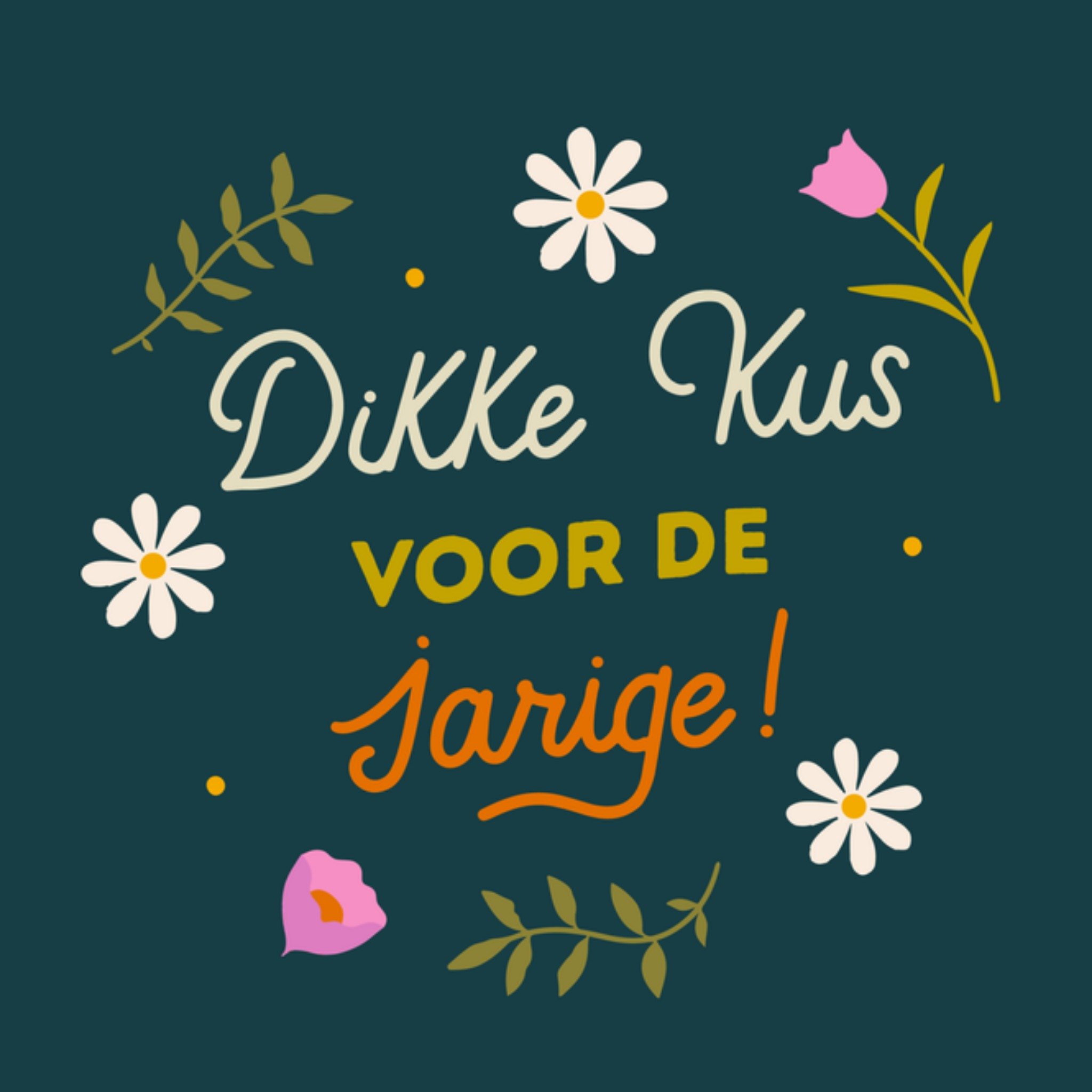 Greetz Verjaardagskaart Dikke kus Vierkant