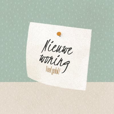 Prikbord Notitie Typografisch Nieuwe Woning Kaart