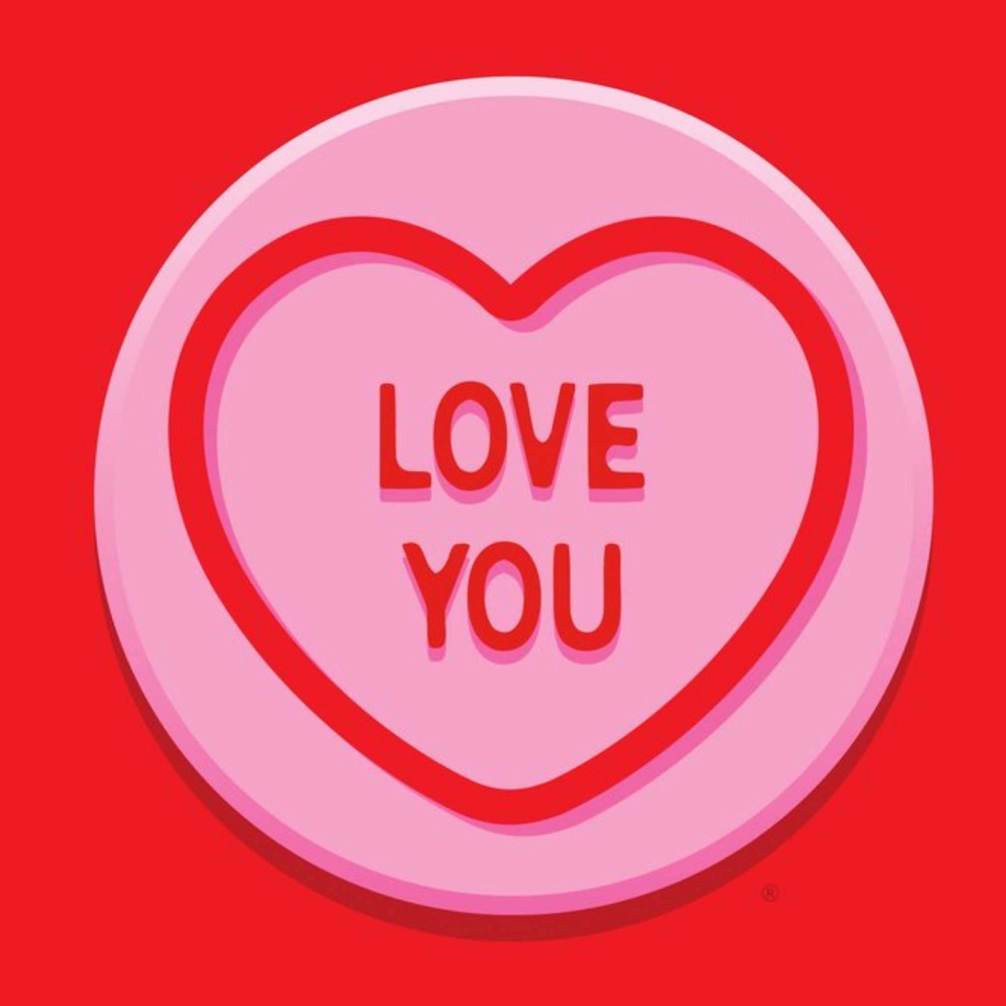 Valentijnskaart Love Hearts Love You Vierkante Kaart Swizzels