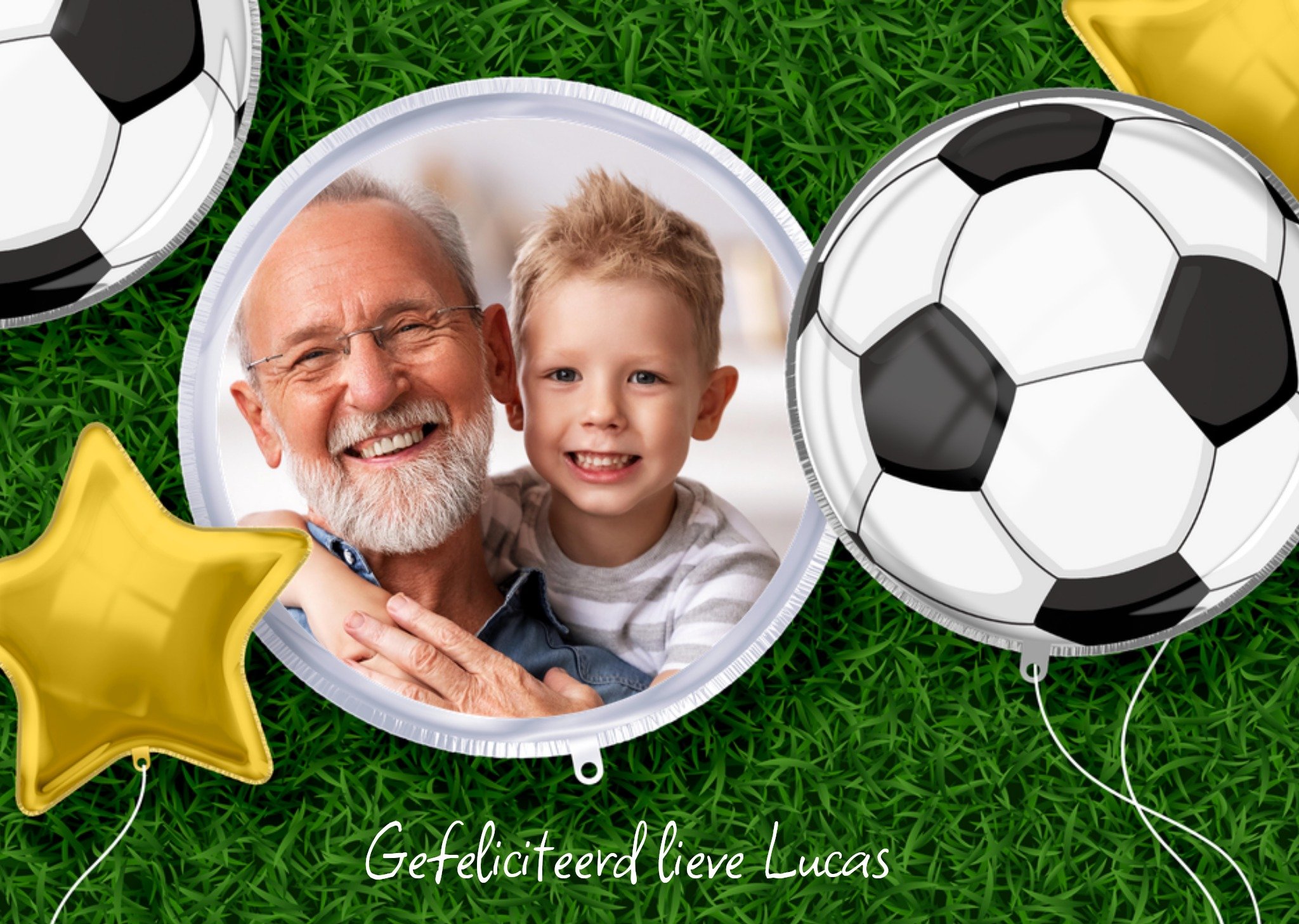 Verjaardagskaart Met foto Jongen Voetbal Kaart Luckz