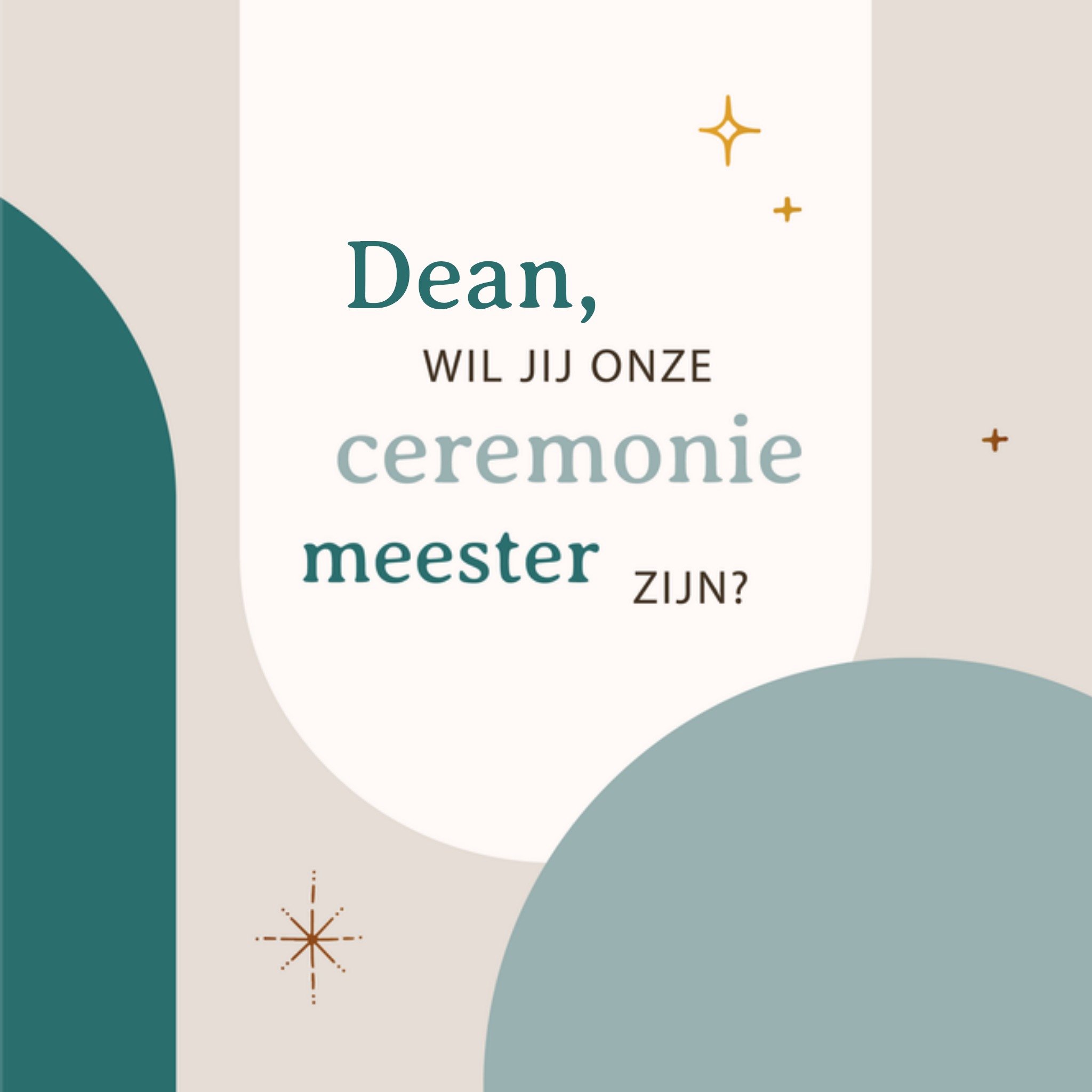 Greetz Huwelijkskaart Ceremonie Meester Voor hem Vierkant