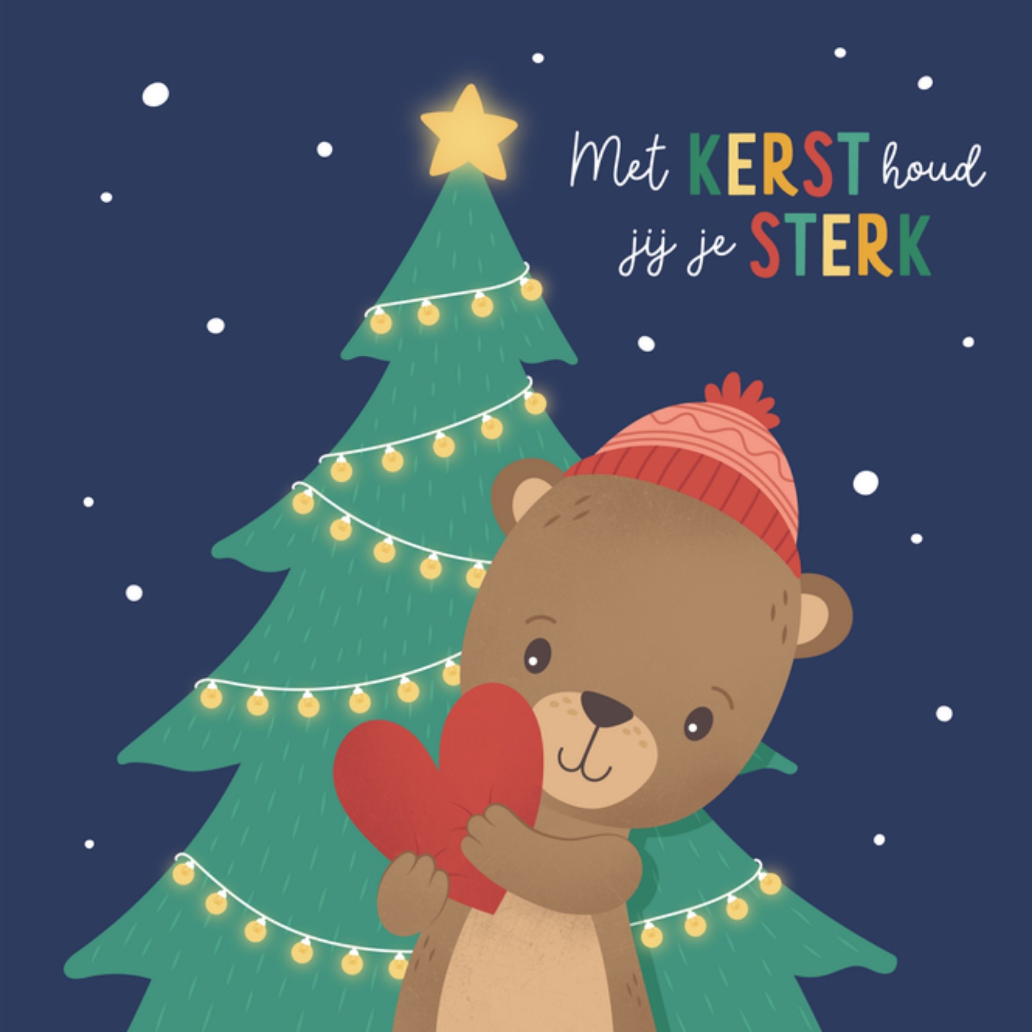 Kerstkaart Sterkte Beertje Kleine Vlindervoetjes