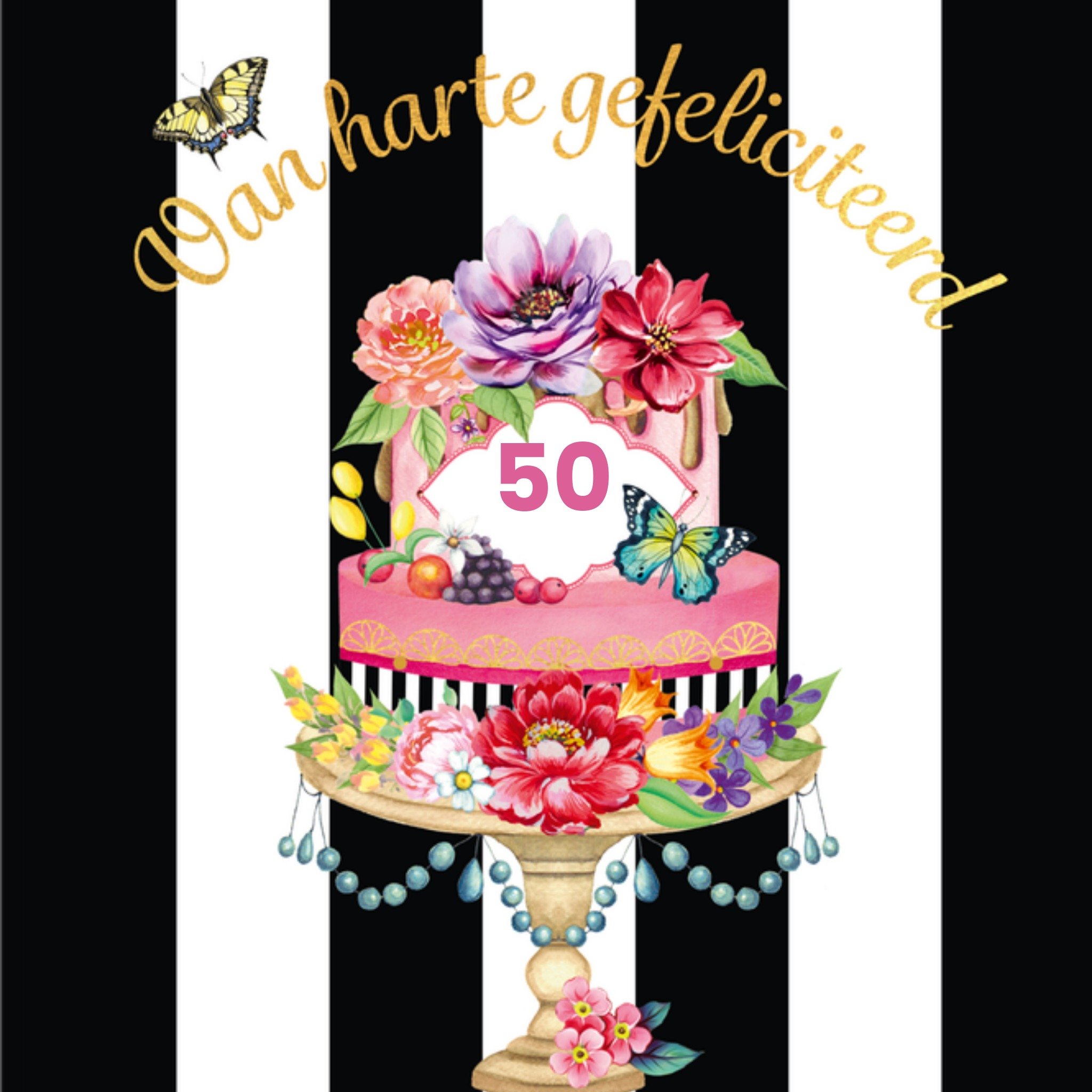 Verjaardagskaart 50 jaar Sarah Vierkante Kaart Melli Mello