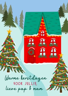 Greetz | Kerstkaart | Kersthuis | Lieve pap en mam