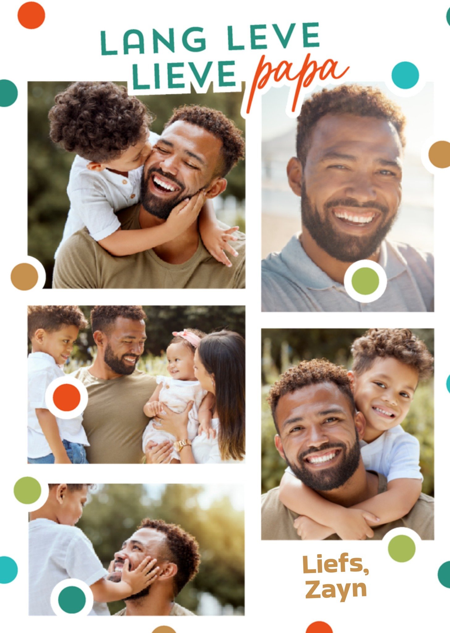 Greetz Verjaardagskaart Lang lieve Papa Stippen Met fotos Standard Card