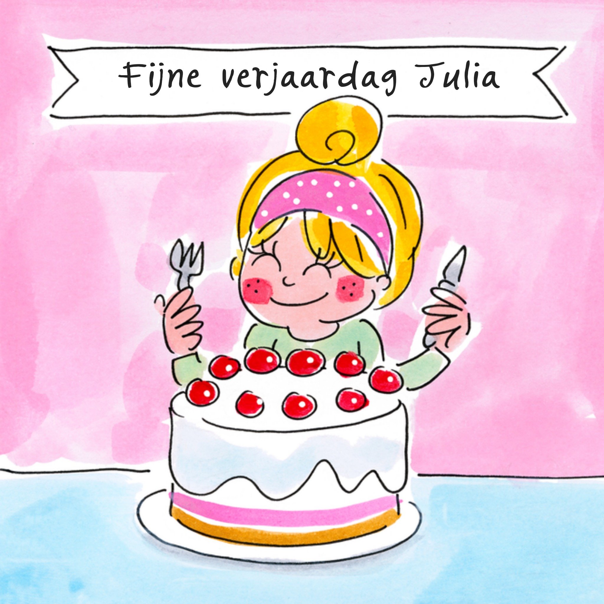 Verjaardagskaart met naam Vierkante Kaart Blond Amsterdam