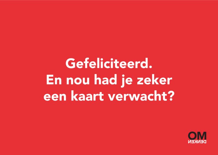 Omdenken | Verjaardagskaart | Gefeliciteerd