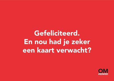 Omdenken | Verjaardagskaart | Gefeliciteerd