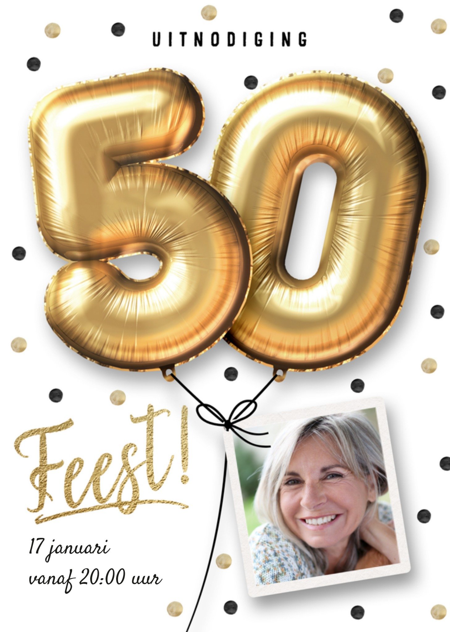 Uitnodiging Verjaardagsfeest 50 jaar Kaart Luckz