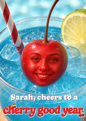 Cherry Good Year Grappige Cocktail Met Kers Kaart