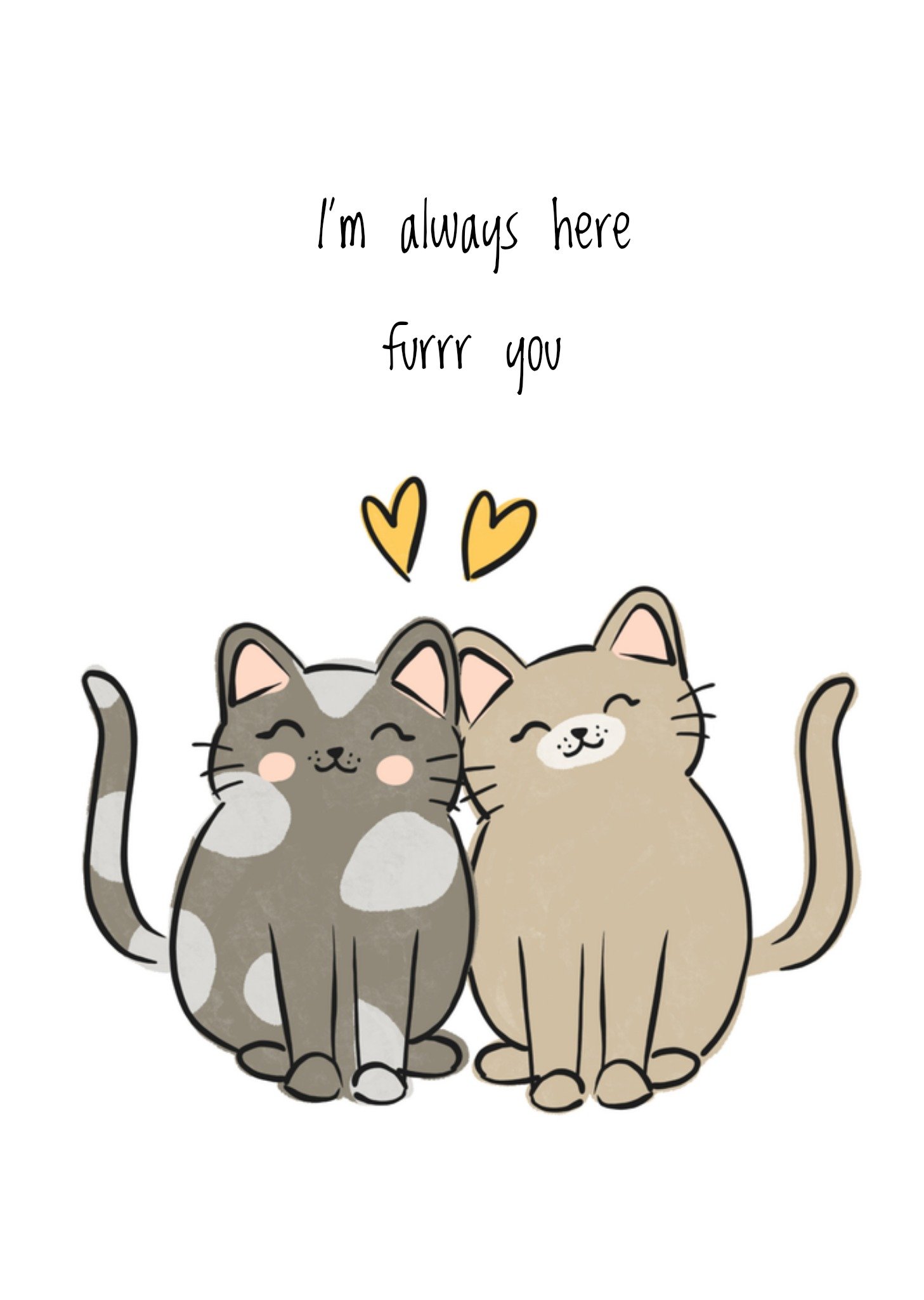 Denken aan kaart kat lief Greetz