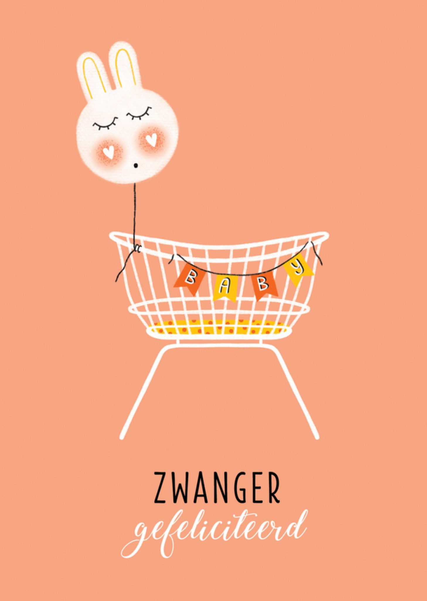Zwangerschapskaart wiegje Kaart Marieke Witke