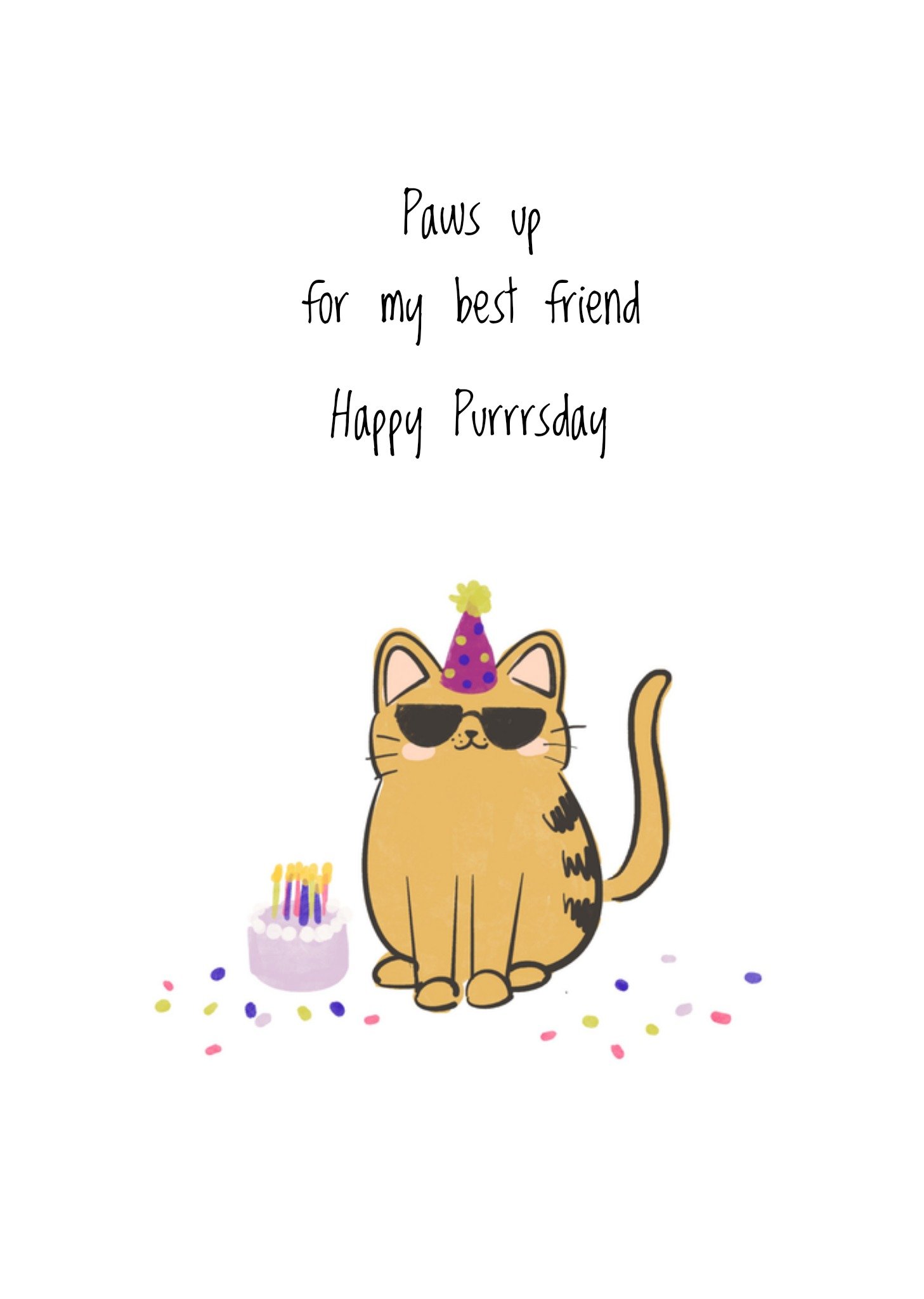 Verjaardagskaart Happy Purrrsday Greetz