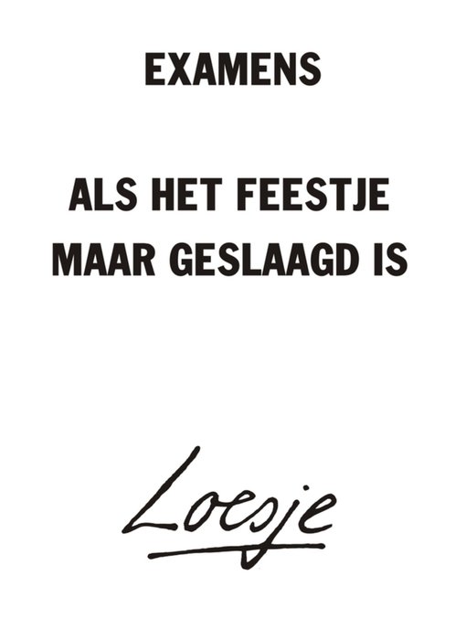 Loesje | Geslaagd kaart | feestje | examen