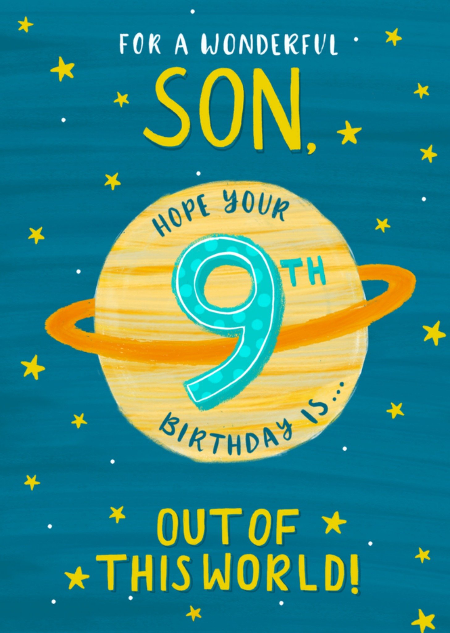 Verjaardagskaart zoon 9 jaar Greetz