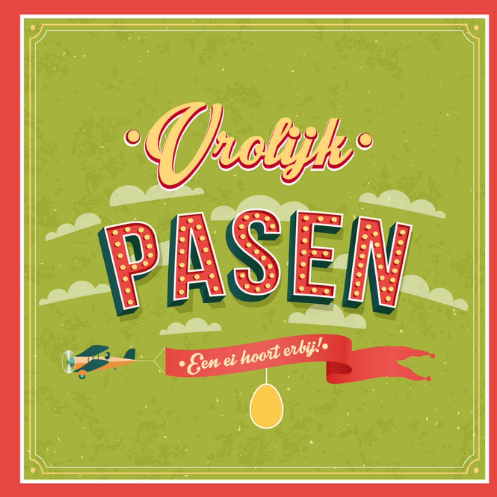 Paaskaart tekst een ei hoort erbij Vierkante Kaart Paperclip