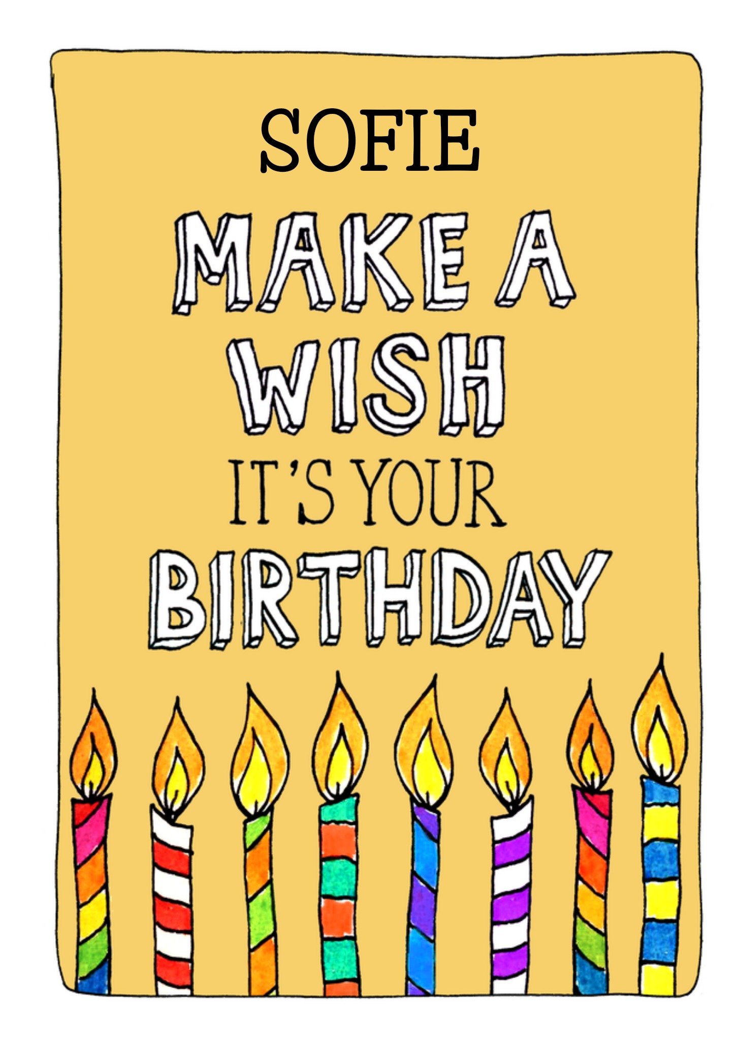 Verjaardagskaart Make a wish Kaart Sandysign