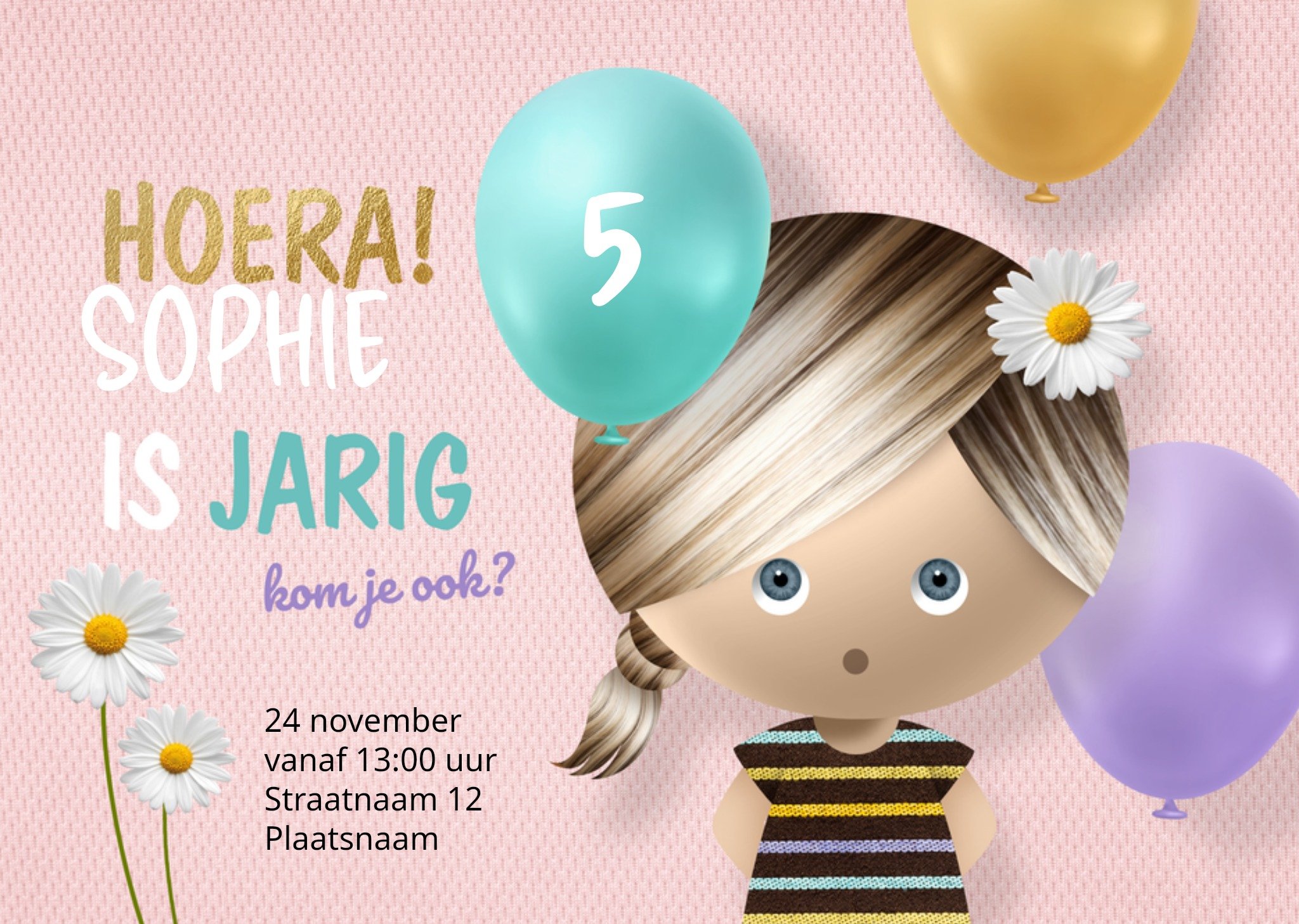 Uitnodiging verjaardag Illustratie Kaart Luckz