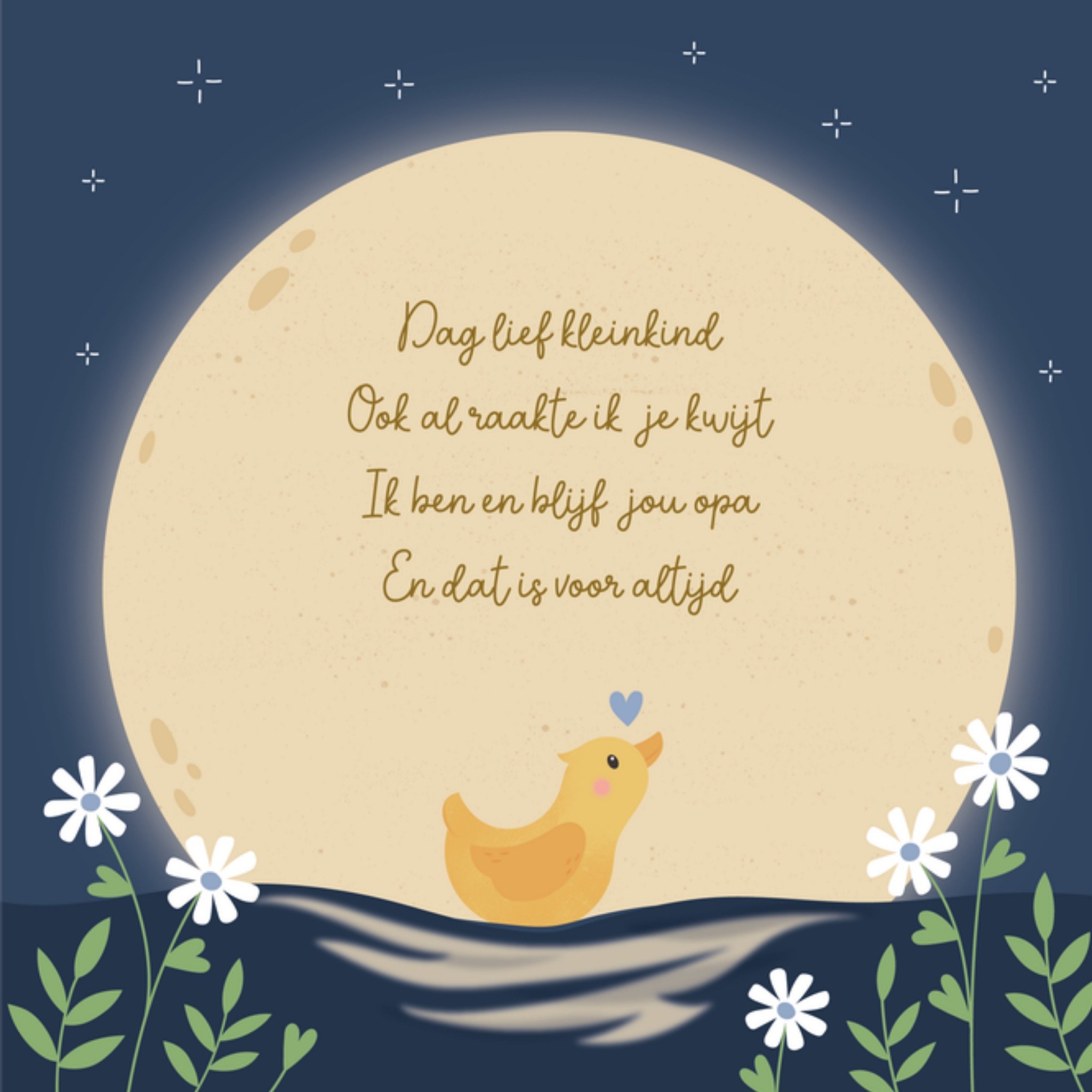 Geboortekaart Opa Voor altiijd Vierkante Kaart Kleine Vlindervoetjes