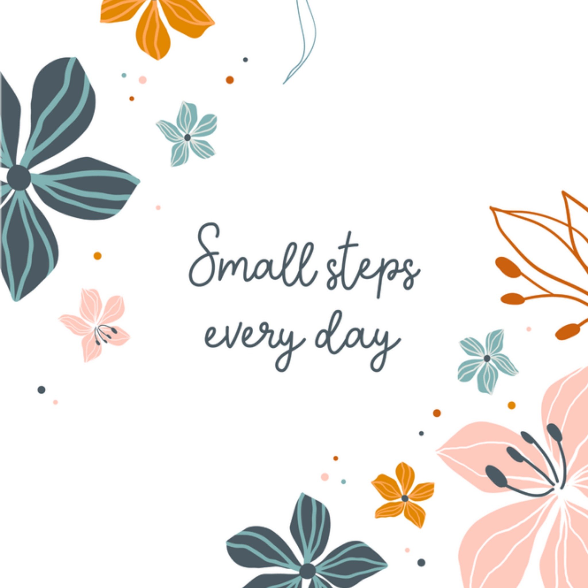 Papercute Denken aan kaart Small steps every day Vierkant