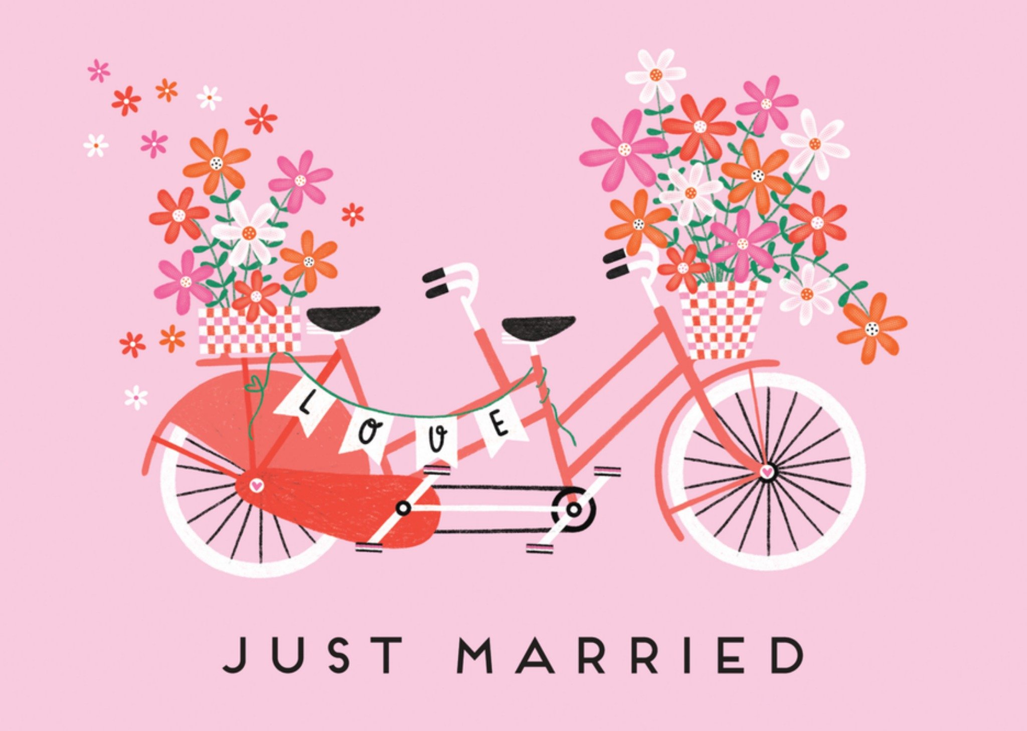 Huwelijkskaart Just married Kaart Marieke Witke