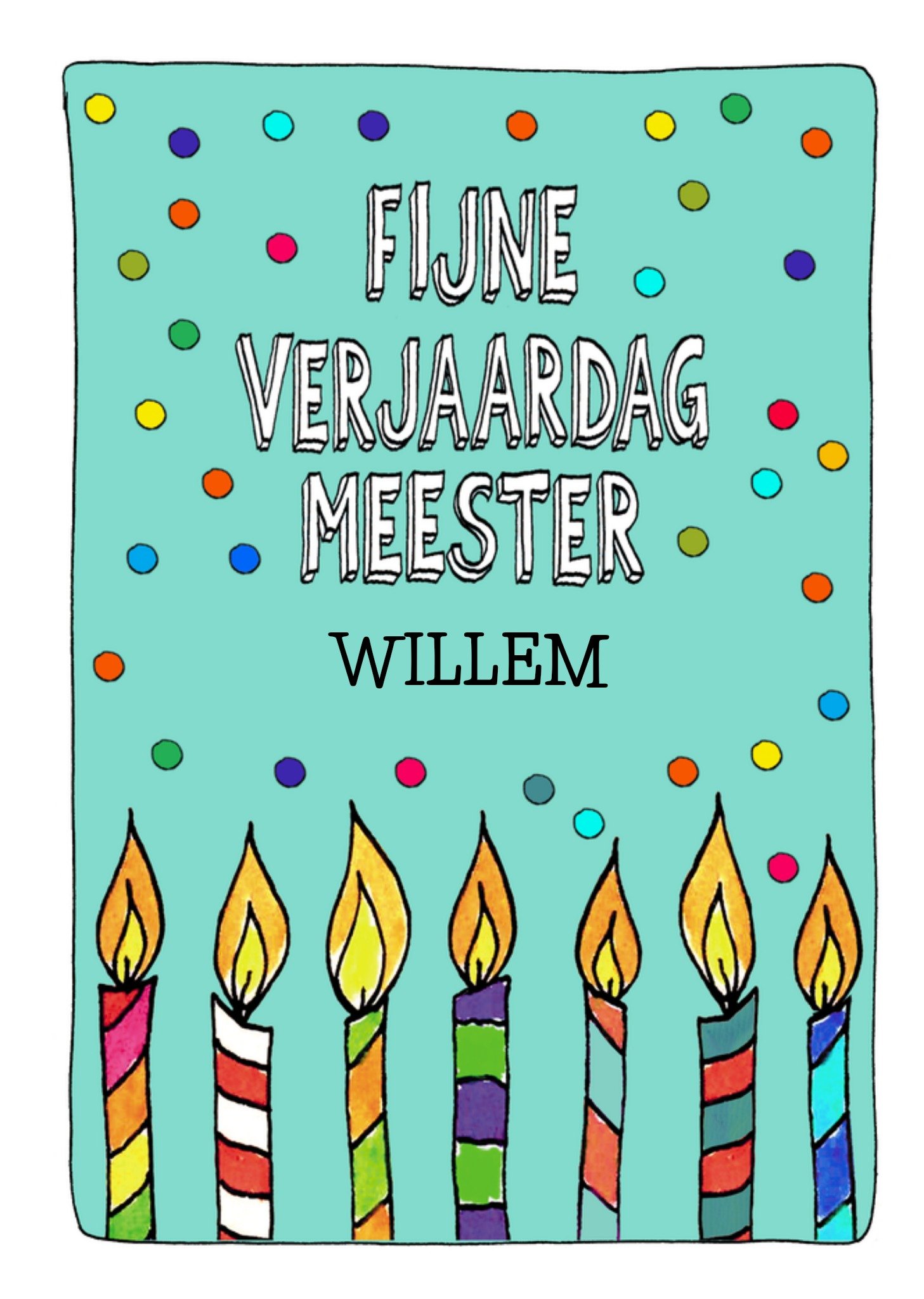 Verjaardagskaart Meester Aanpasbare naam Kaart Sandysign