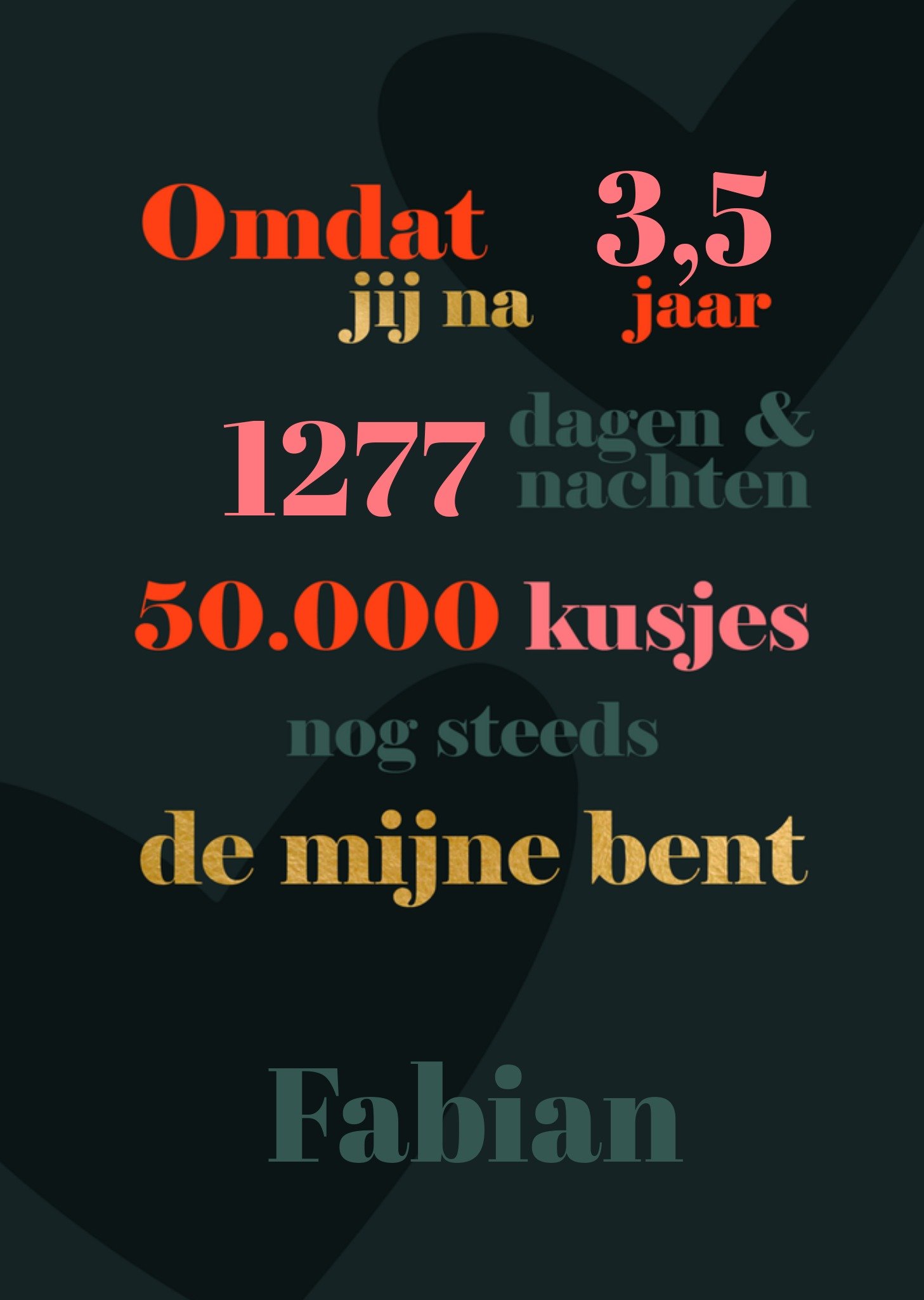 Valentijnskaart cijfers en naam Greetz