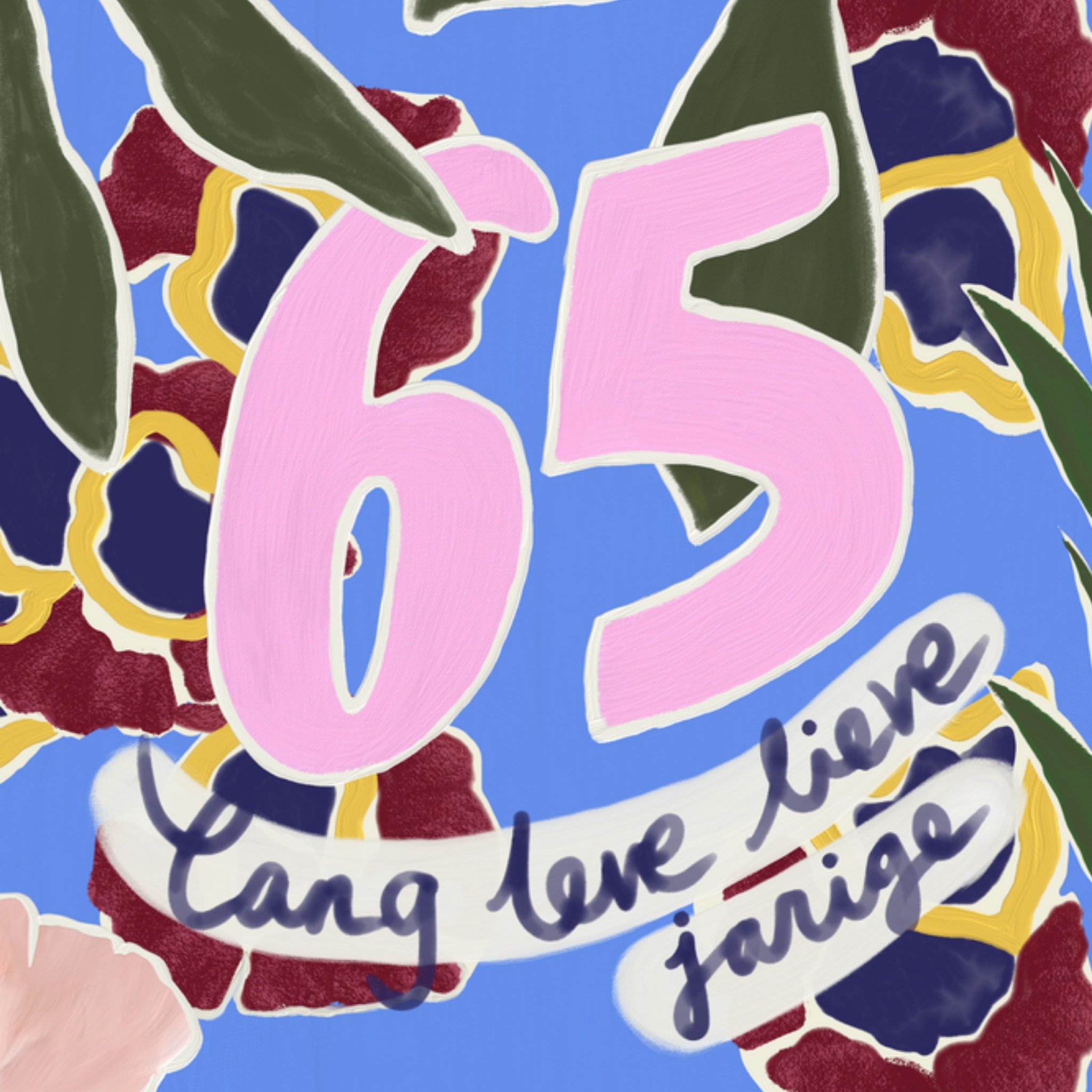 Greetz Verjaardagskaart 65 Today Lang leve lieve jarige Vierkant