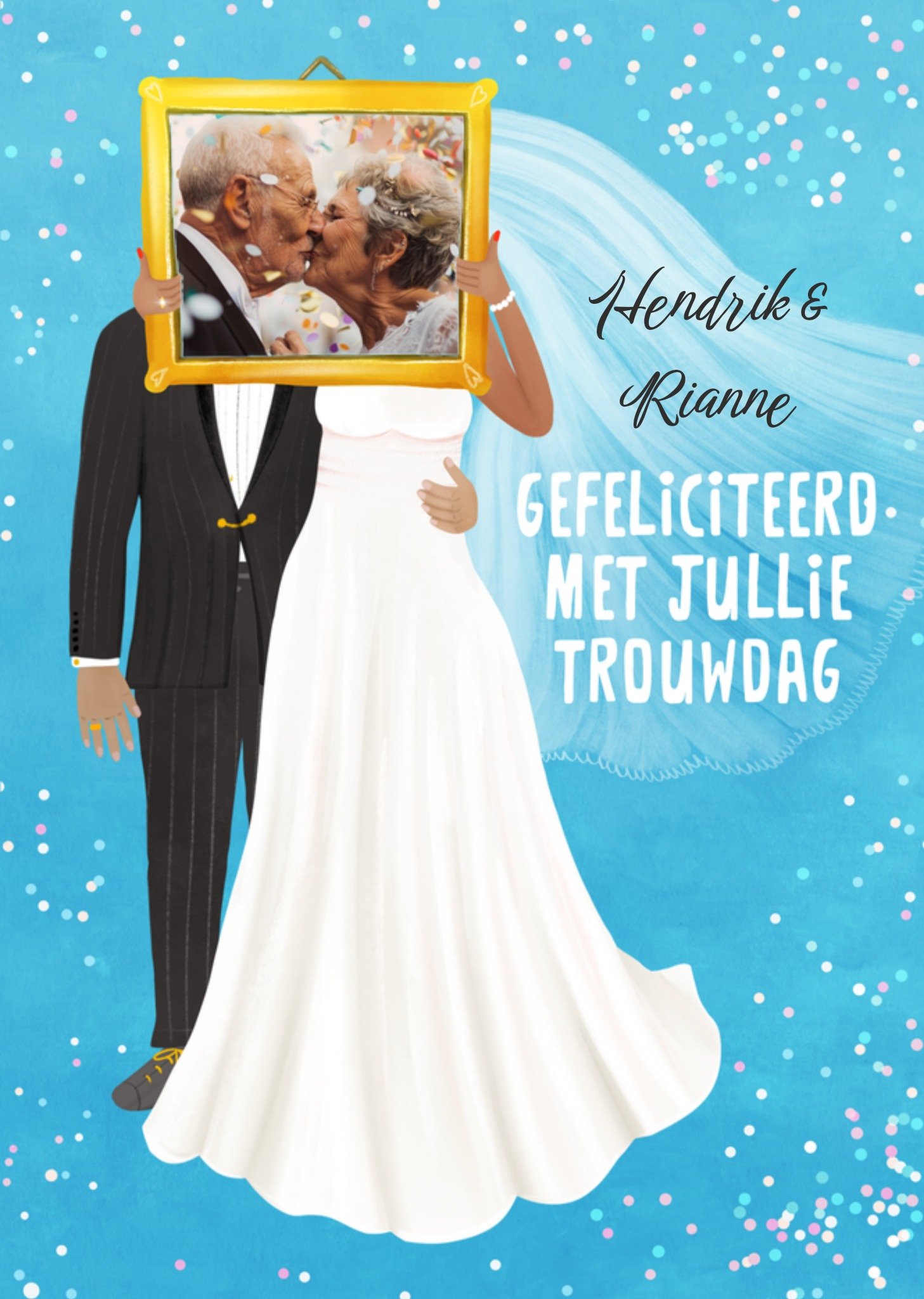 Patricia Hooning Huwelijkskaart Gefeliciteerd met jullie trouwdag Kaart Fishuals