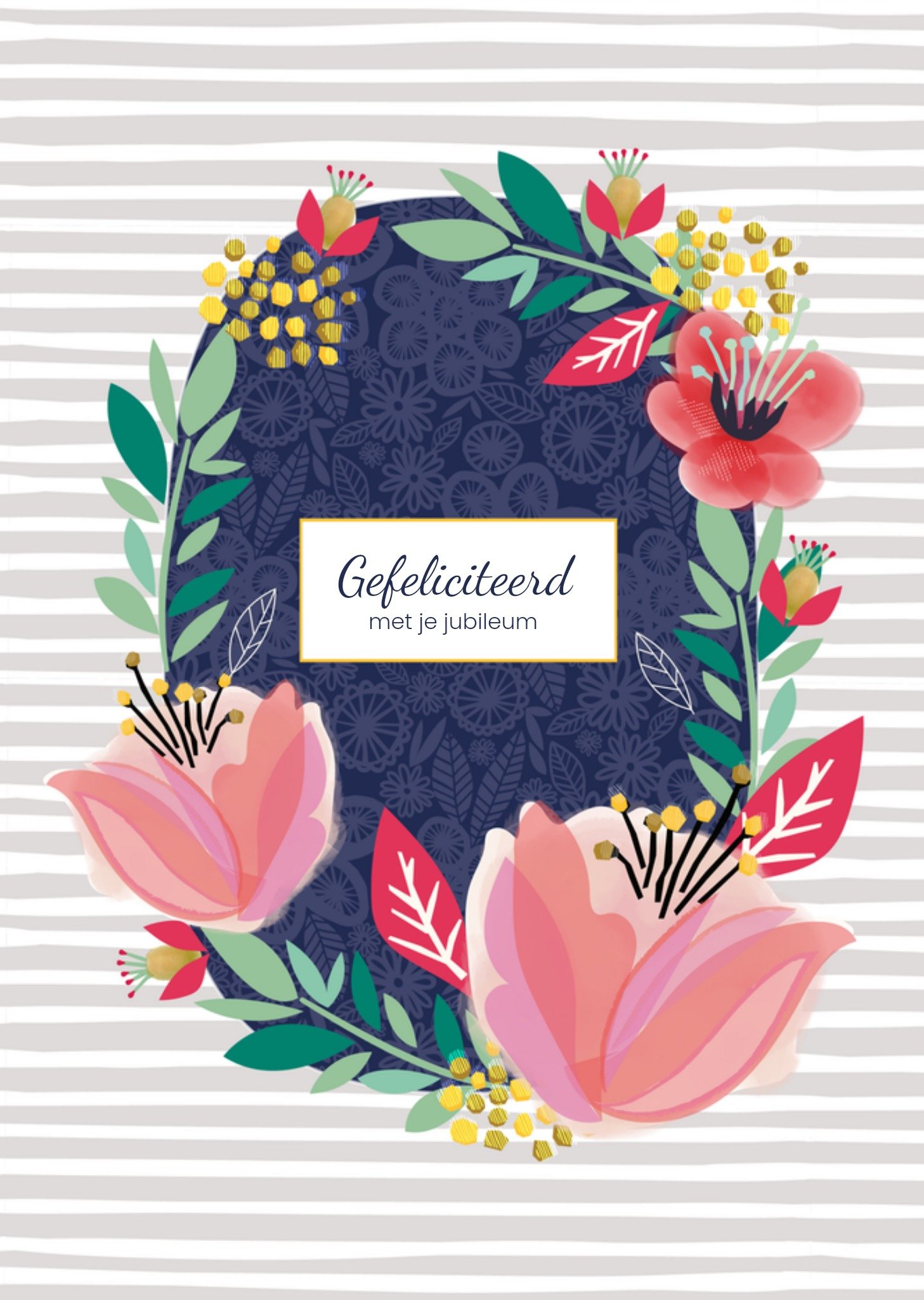 Jubileum kaart bloemen Kaart TMS