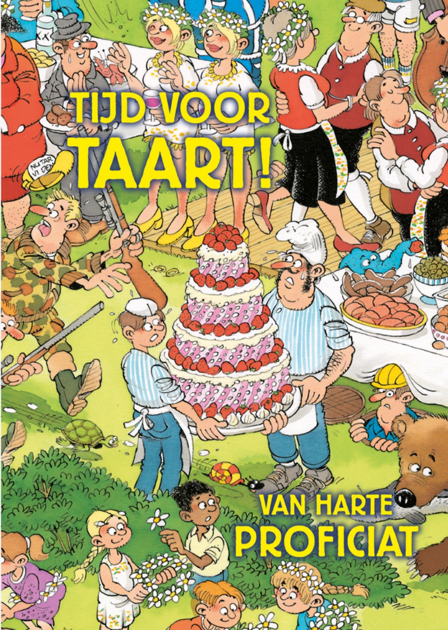 Verjaardagskaart Tijd voor taart Kaart Jan van Haasteren