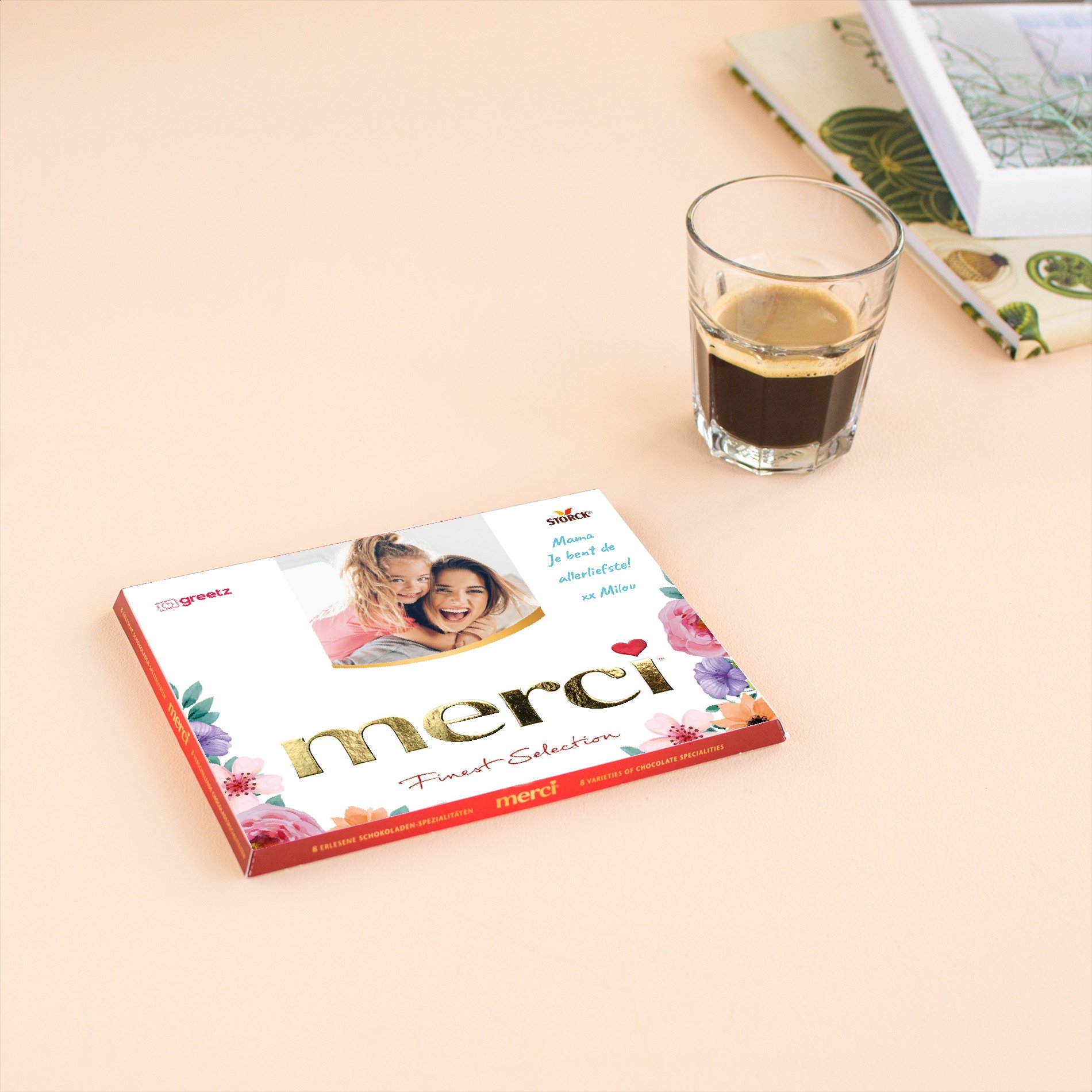 Merci | Liefste moeder met eigen foto en tekst | 250g