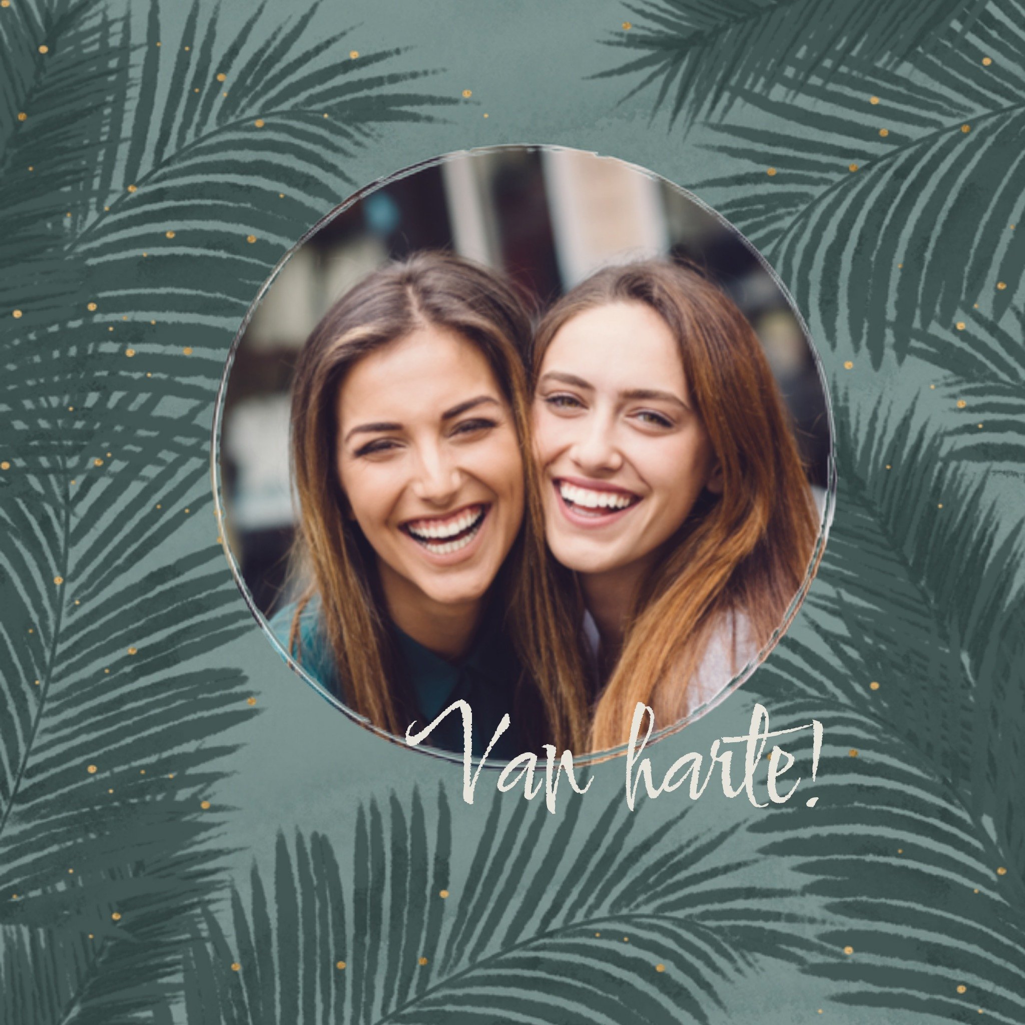 Greetz Verjaardagskaart Van harte! Vierkant