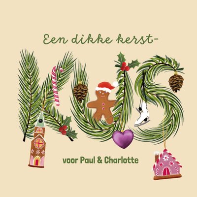 Patricia Hooning | Kerstkaart | Een Dikke Kerst Kus