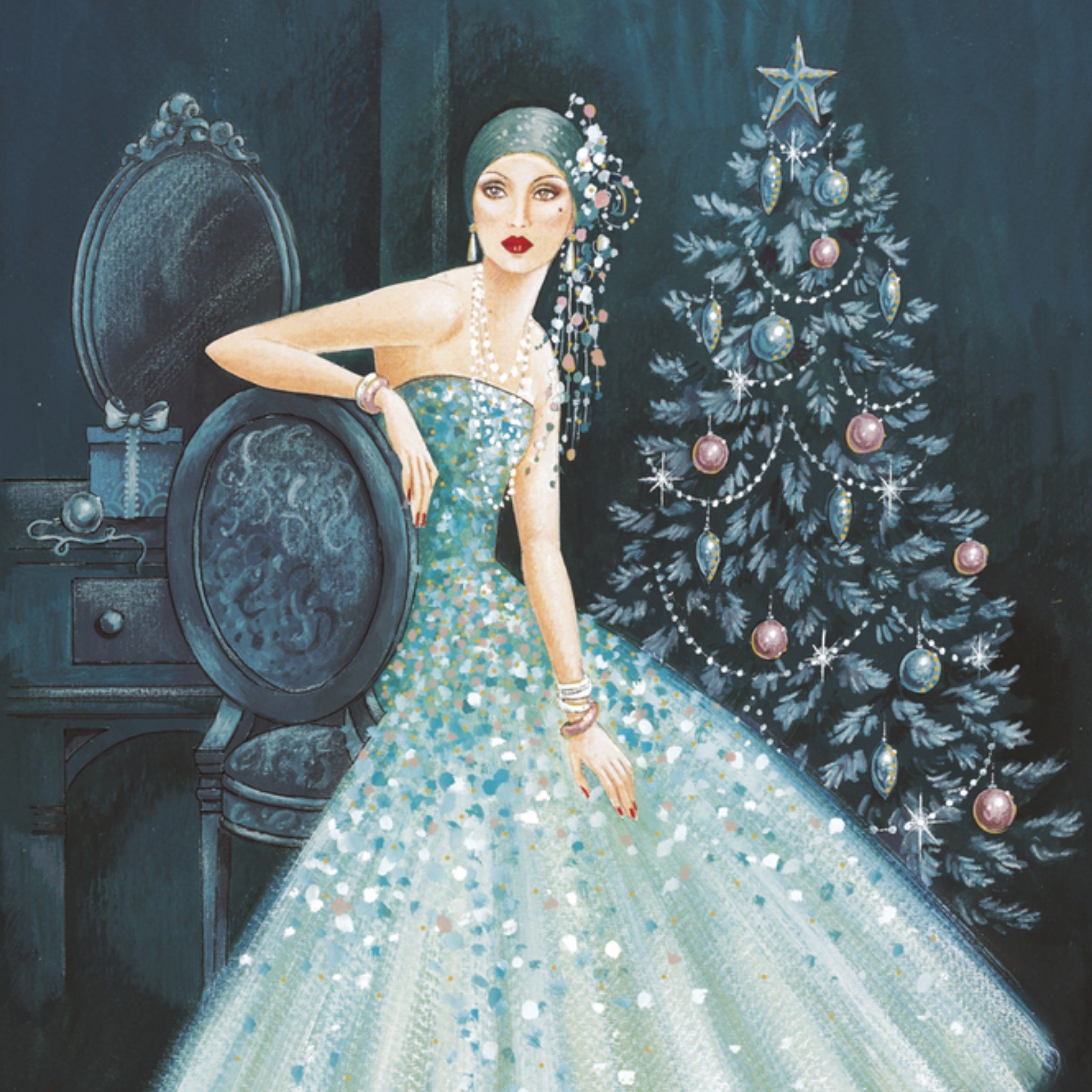 Kerstkaart Klassiek Vrouw UK Greetings