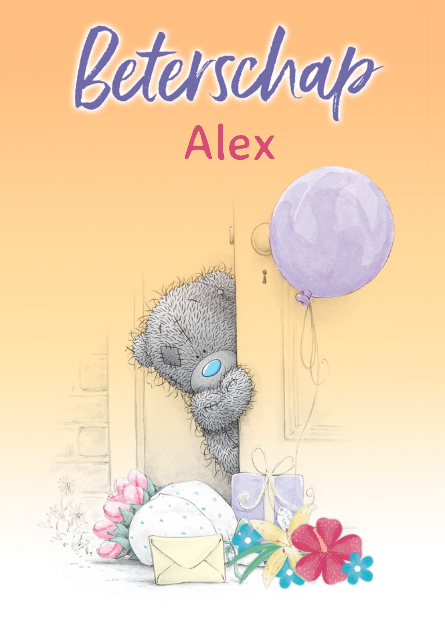 Beterschapskaart Tatty Teddy Ballon Kaart Me to You