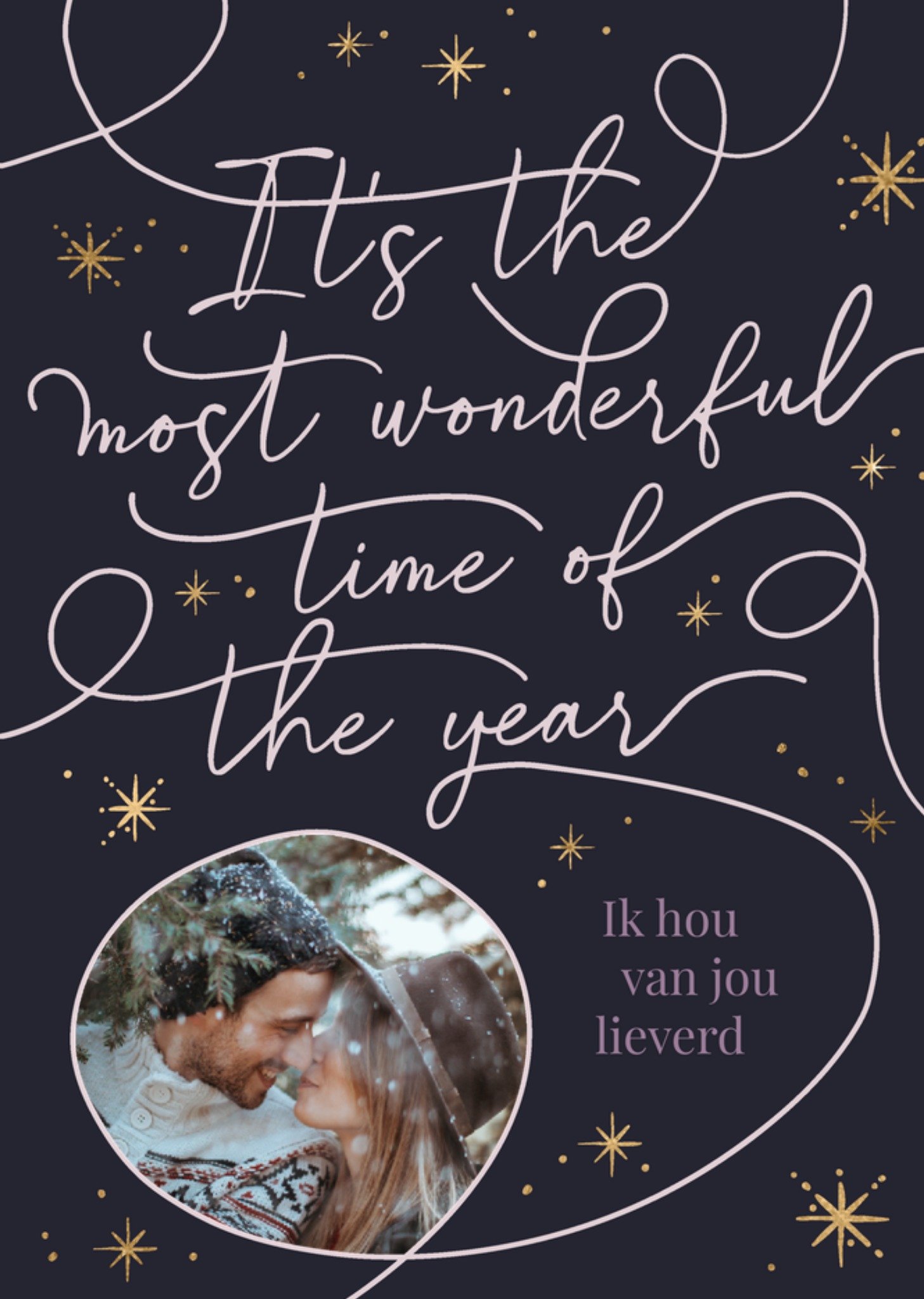 Kerstkaart Wonderful time of the year Met foto Greetz