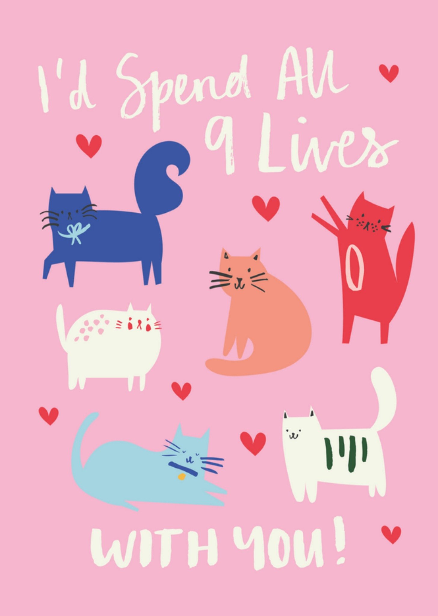 Valentijnskaart katten Kaart Rumble Cards