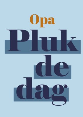Pluk De Dag Blauwe Blokken Typografisch Opa Kaart