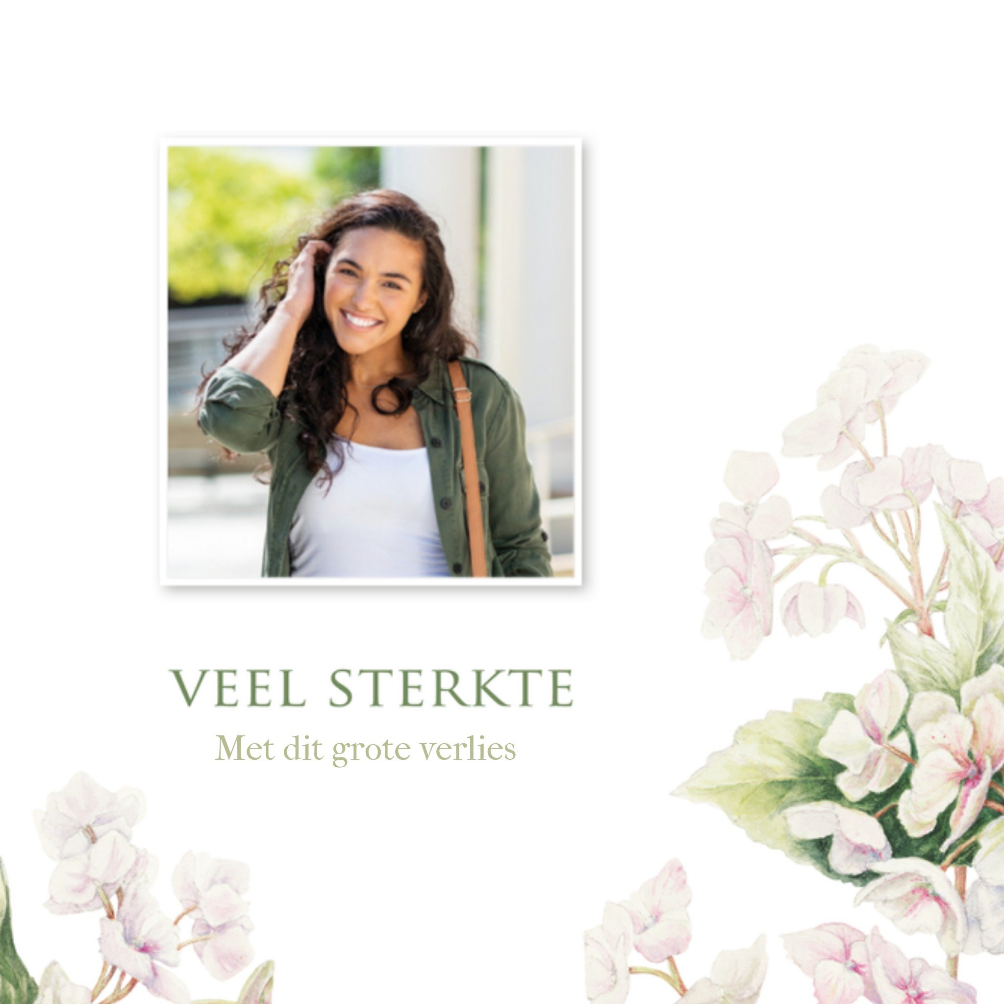 Condoleancekaart met foto Vierkante Kaart Janneke Brinkman