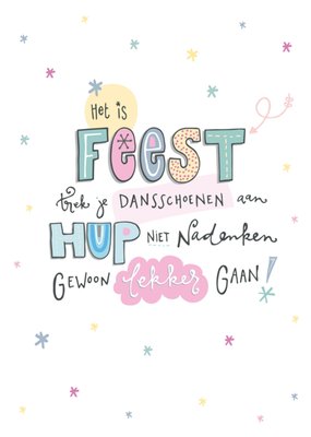 Trek Je Dansschoenen Aan Kleurrijke Handlettering Feest Kaart