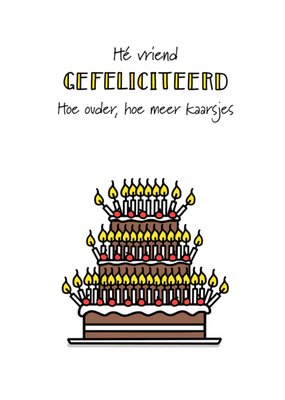 YH Tekent | Verjaardagskaart | Vriend | Kaarsjes