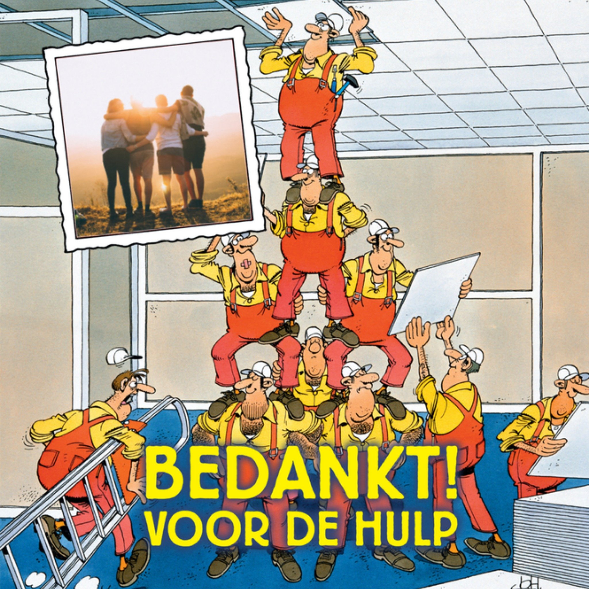 Bedankt Illustratie Humor Vierkante Kaart Jan van Haasteren