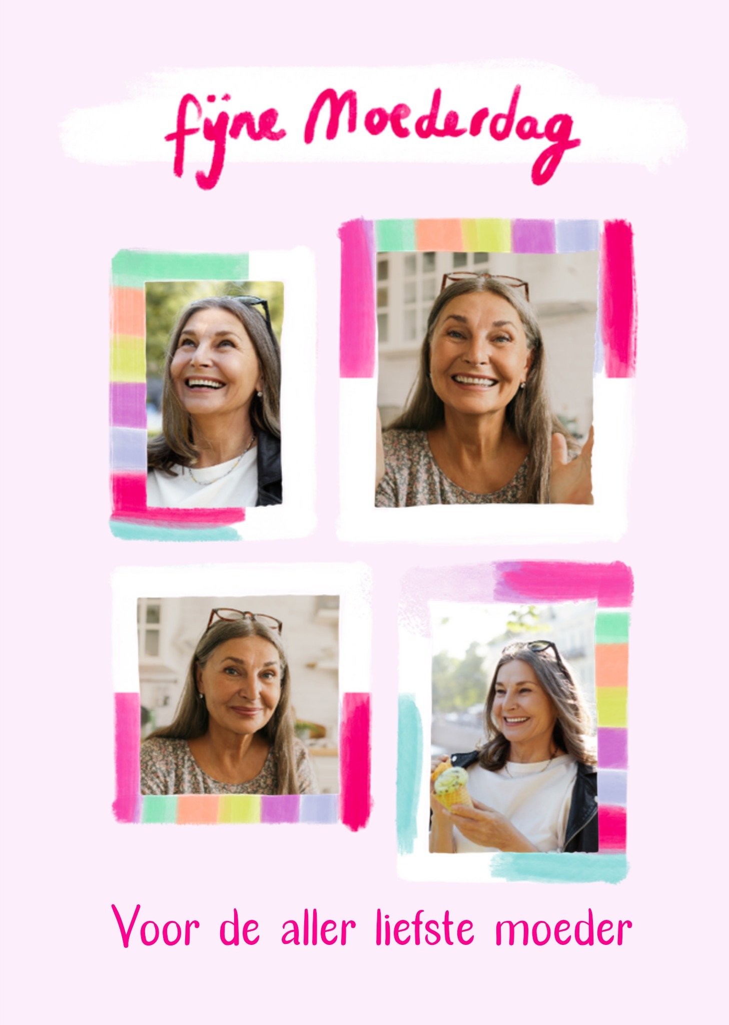 Moederdagkaart Fijne Moederdag Aanpasbare foto enn tekst Kaart Greetz