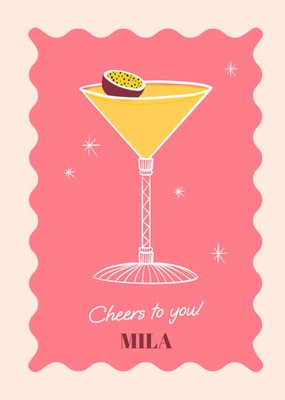Proost Op Jou Geïllustreerde Cocktail Kaart